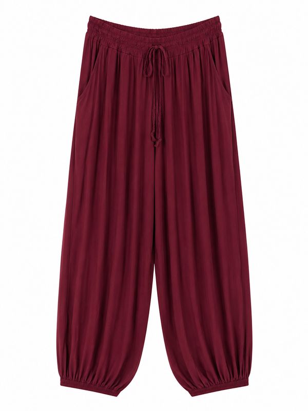 Nameless Pofbroek viscose bordeaux B3128