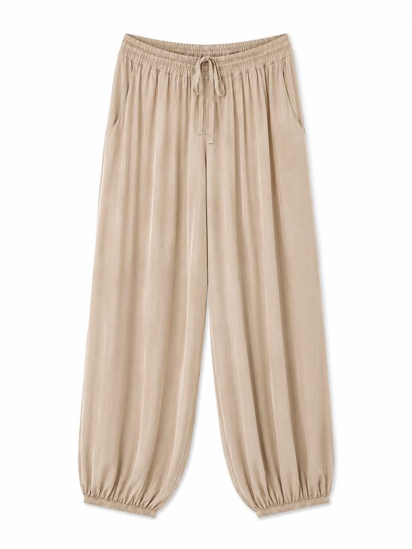 Nameless Pofbroek viscose beige B3128