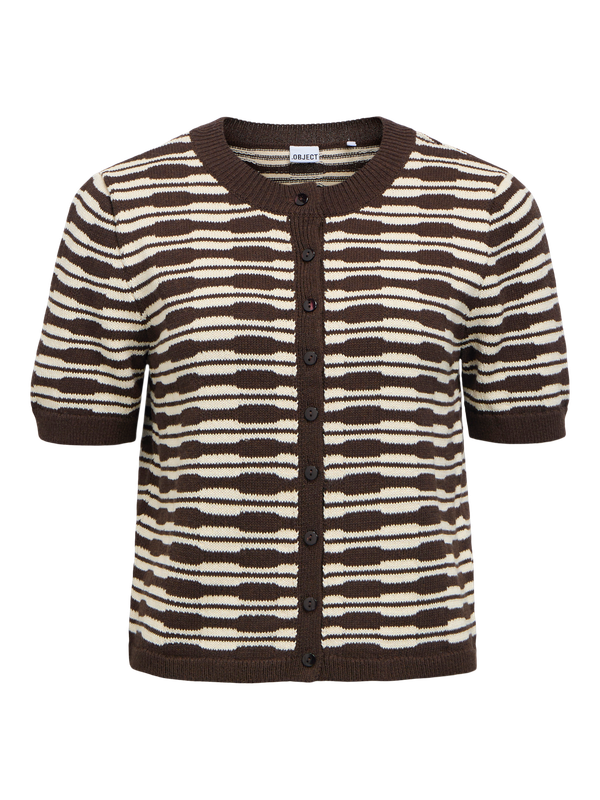 Object OBJESILA S/S LO CARDIGAN E PA 26 Seal Brown/Birch 23050302
