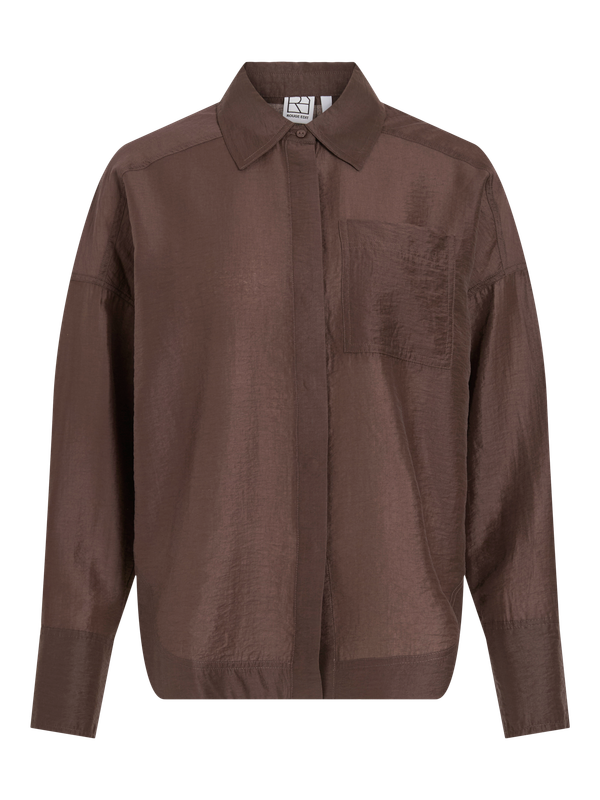 Vila ROUALININA L/S OVERSIZED SHIRT/1 Seal Brown 14116631