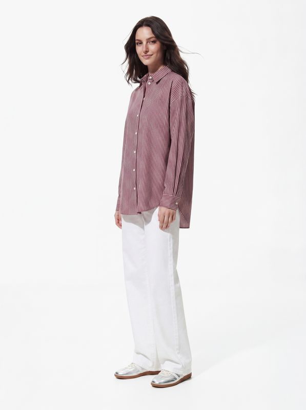 Pieces PCEMMY LS LOOSE SHIRT WVN NOOS BC Roseate Spoonbill/Tawny Port 17165158