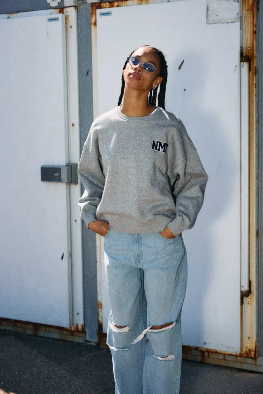 Noisy May NMBELIEVE L/S O-NECK SWEAT Light Grey Melange/NMY - TEDDY 27038247