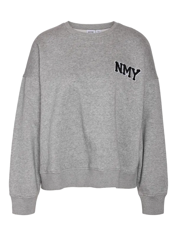 Noisy May NMBELIEVE L/S O-NECK SWEAT Light Grey Melange/NMY - TEDDY 27038247