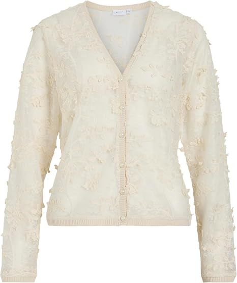 Vila VIJULIETTA V-NECK L/S KNIT CARDIGAN: Birch 14117167