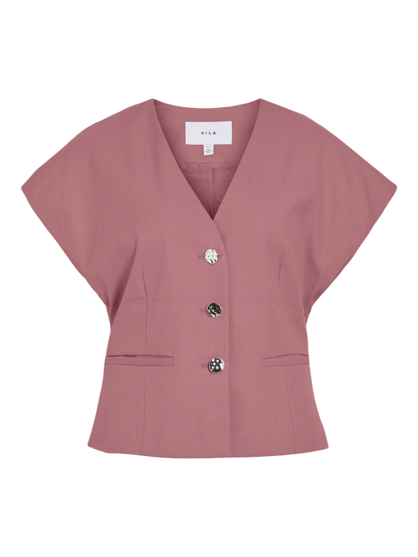 Vila VIKEEP V-NECK S/S BLAZER/1 Nostalgia Rose 14107673
