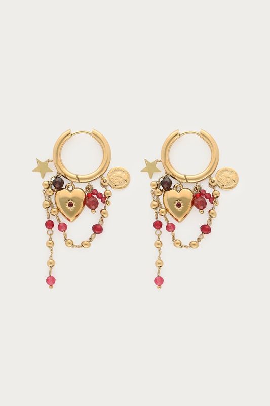 My Jewellery Earring hoop strings pink Gold MJ16755