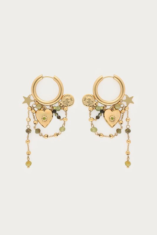 My Jewellery Earring hoop strings green Gold MJ16754