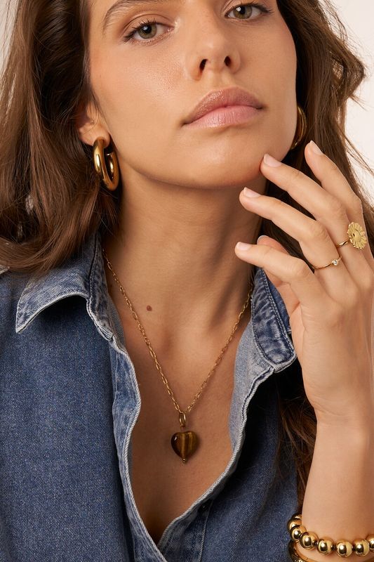 My Jewellery Charm brown heart Gold MJ16780