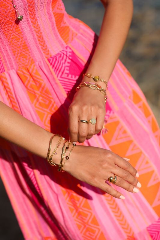 My Jewellery Bracelet brown flowers Gold MJ16776