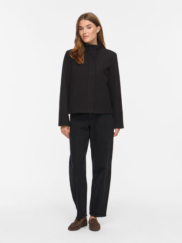 Vila VICLAUDIA L/S HIGH NECK SHORT JKT- : Black Beauty 14119186