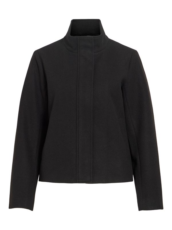 Vila VICLAUDIA L/S HIGH NECK SHORT JKT- : Black Beauty 14119186