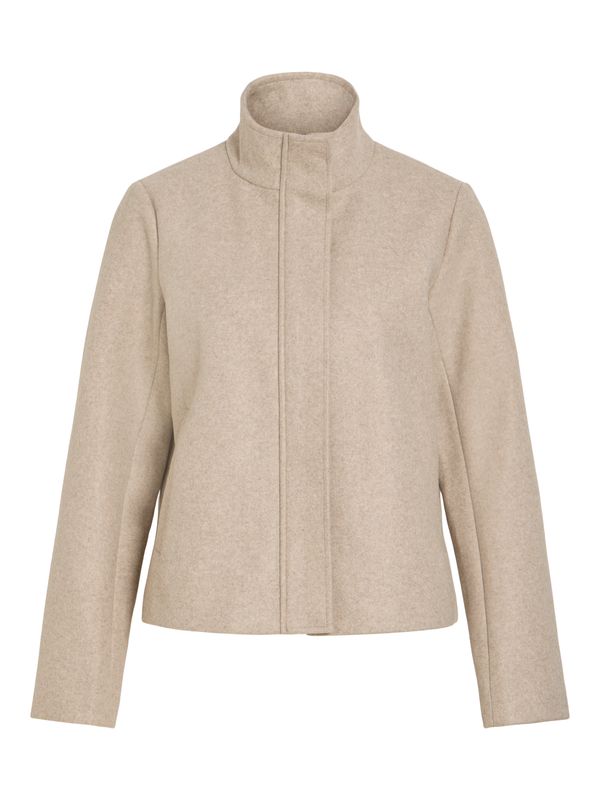 Vila VICLAUDIA L/S HIGH NECK SHORT JKT- : Natural Melange 14119186