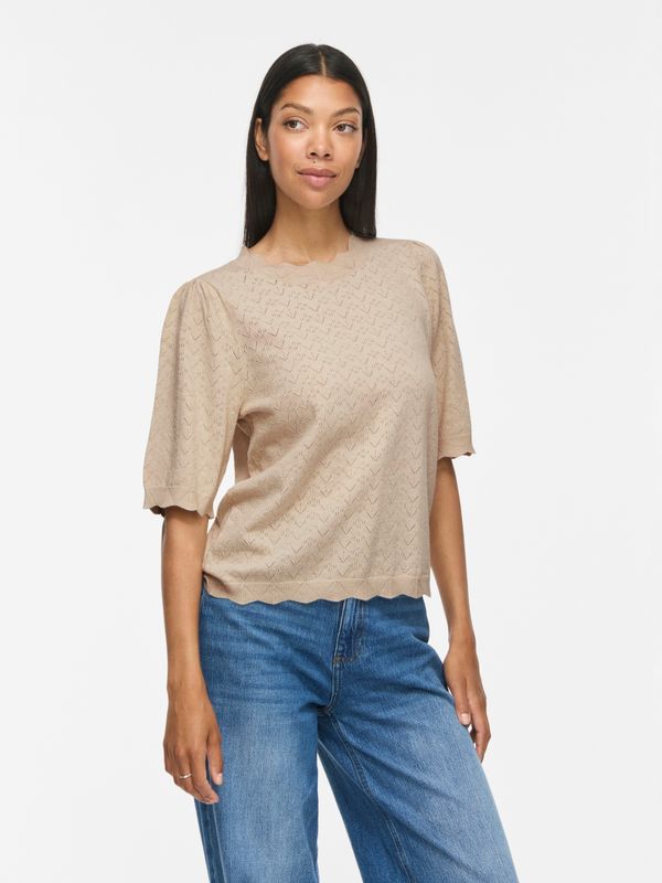 Vila VIEMI O-NECK 2/4 SLEEVE KNIT TOP/TE: Super Light Natural Melan 14118966