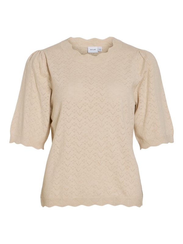 Vila VIEMI O-NECK 2/4 SLEEVE KNIT TOP/TE: Super Light Natural Melan 14118966
