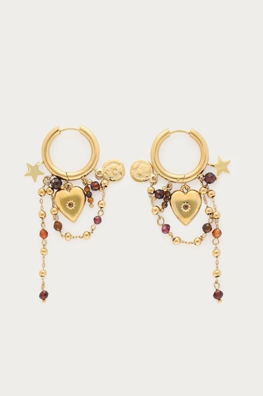 My Jewellery Earring hoop strings brown Gold MJ16756