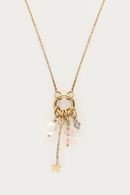 My Jewellery Necklace lock pearl star Gold MJ16784