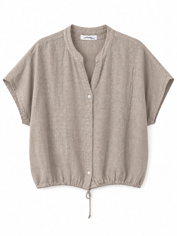 Ambika linnen blouse taupe 7359