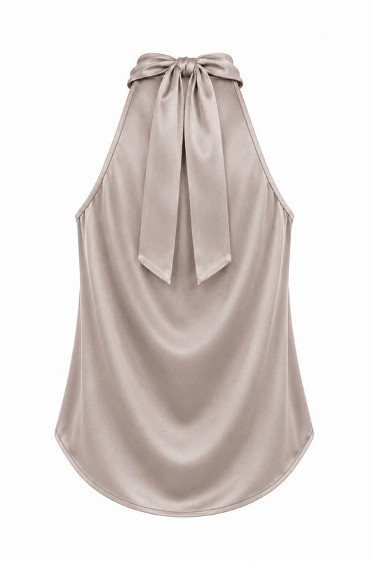 Ambika Satijnen haltertop taupe 70687