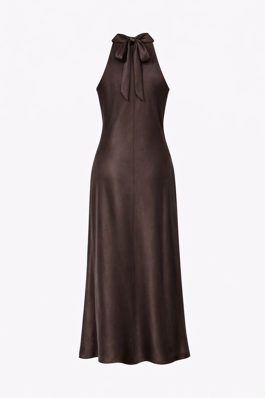 Ambika halter jurk lang brown 75025