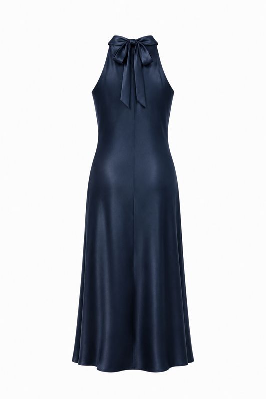 Ambika halter jurk lang dark blue 75025