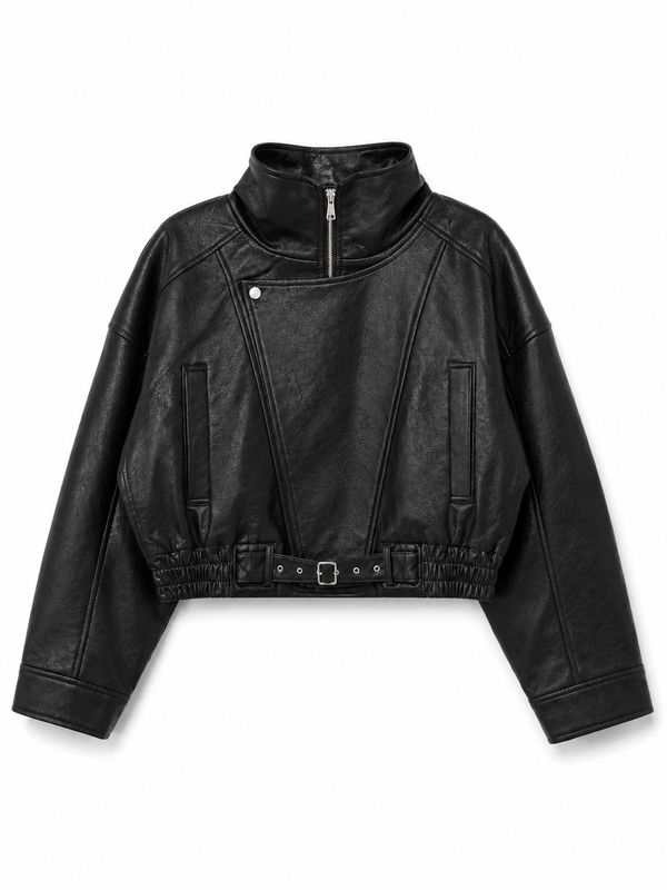 Nameless pu jacket gesp black DR8473