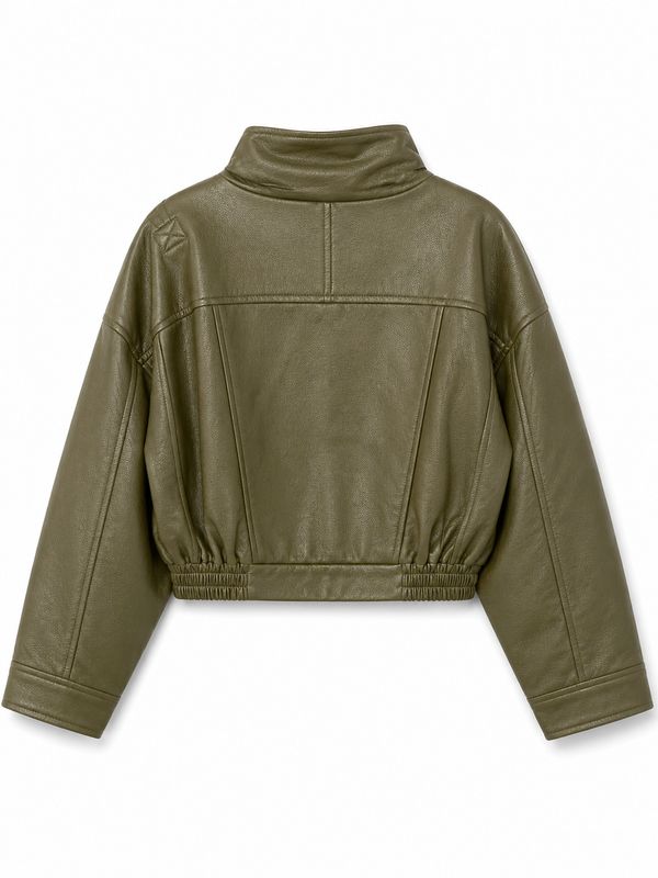 Nameless pu jacket gesp khaki DR8473