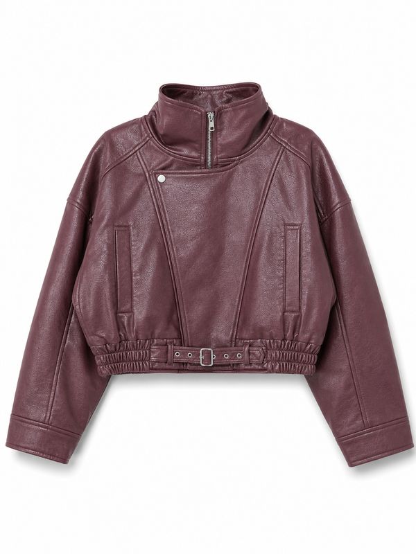 Nameless pu jacket gesp burgundy DR8473
