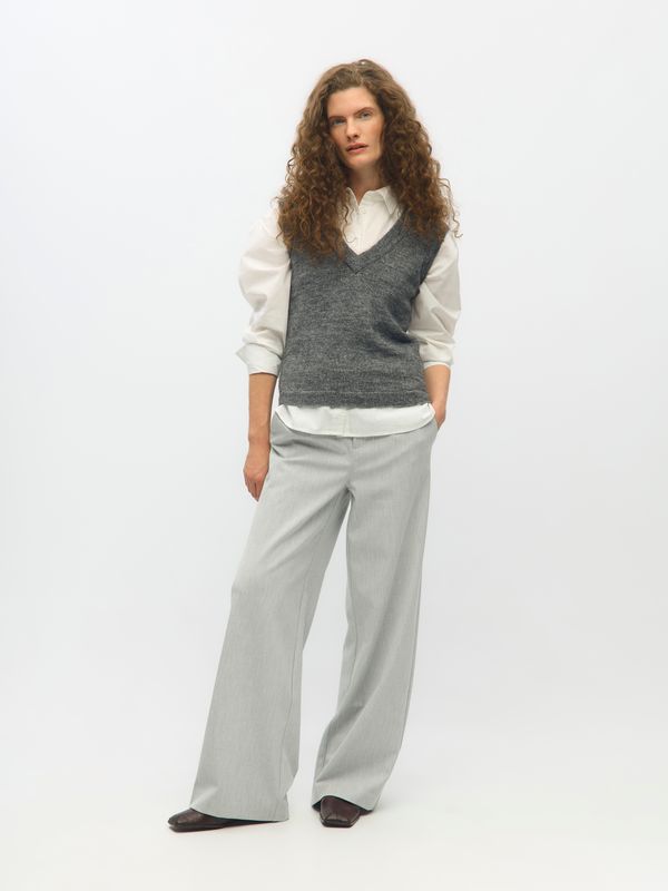 Object OBJDENISI S/L RE KNIT VEST NOOS Medium Grey Melange 23049215