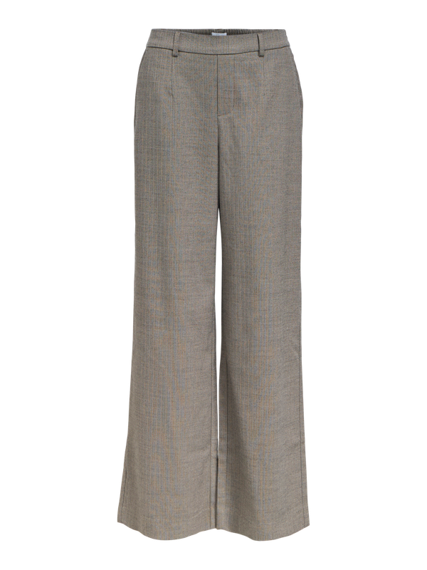 Object OBJLISA WIDE PANT AOP NOOS Grey/Thin beige 23040544