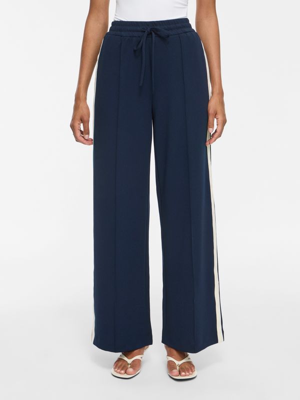 Vila VICLUA HW WIDE TRACK PANTS - NOOS Navy Blazer/BIRCH TRACK 14114455