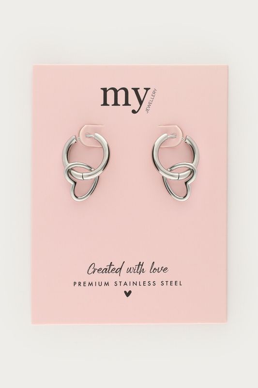 My Jewellery Oorringen met open hartje Zilver MJ04133