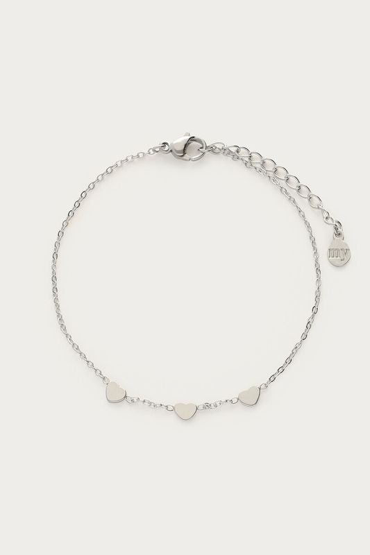 My Jewellery Armband met 3 hartjes zilver MJ01902