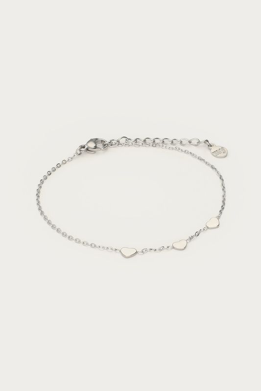 My Jewellery Armband met 3 hartjes zilver MJ01902