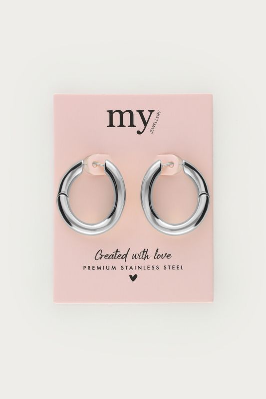 My Jewellery Earrings Chunky chain hoops zilver MJ06892