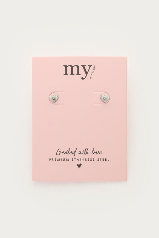 My Jewellery Studs heart stone zilver MJ07324