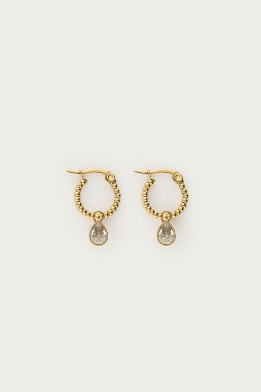 My Jewellery Earring drop stone goud MJ07601