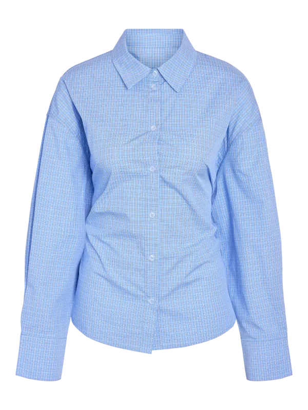 Noisy May NMFRIDA L/S BUTTON TIE BACK SHIRT T: Blue Bell/WHITE 27039617