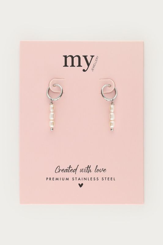 My Jewellery Oorbellen 3 parels Zilver MJ05094