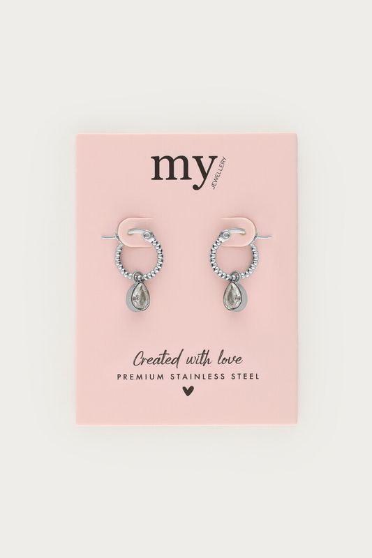 My Jewellery Earring drop stone zilver MJ07601