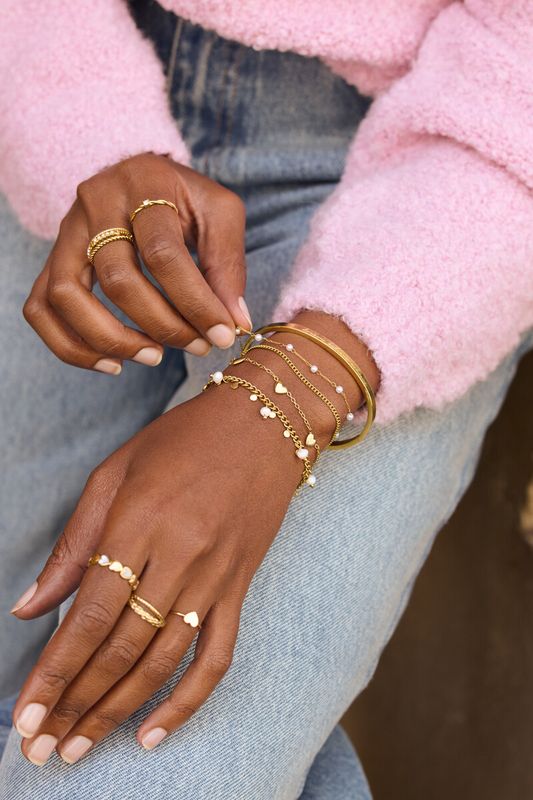 My Jewellery Bracelet pearls & coins goud MJ09227