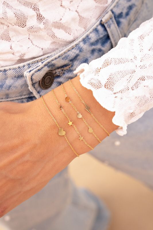 My Jewellery Armband met 3 hartjes goud MJ01902