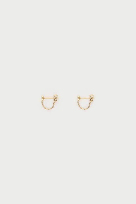 My Jewellery Earring chain strass goud MJ06891
