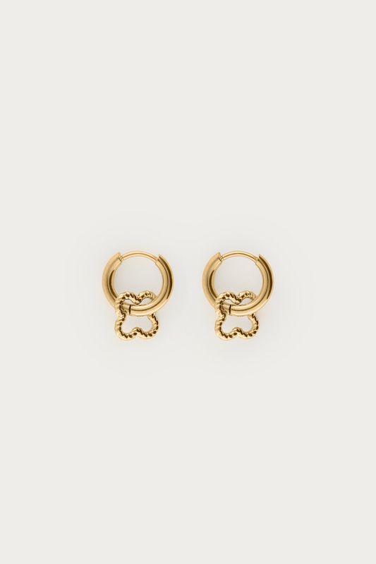 My Jewellery Earring hoops mini clover goud MJ10325