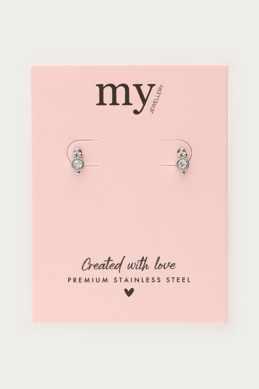 My Jewellery Earstud clover strass transparant Gold MJ14846