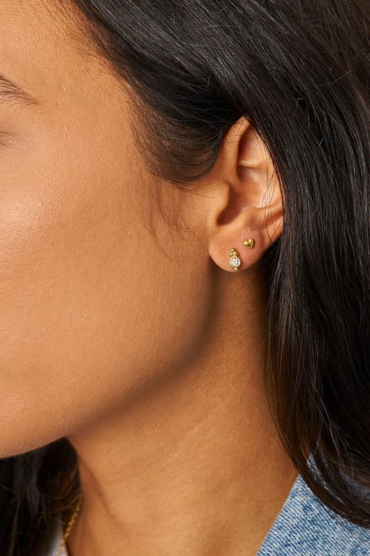 My Jewellery Earstud strass dots transparant Gold MJ14857