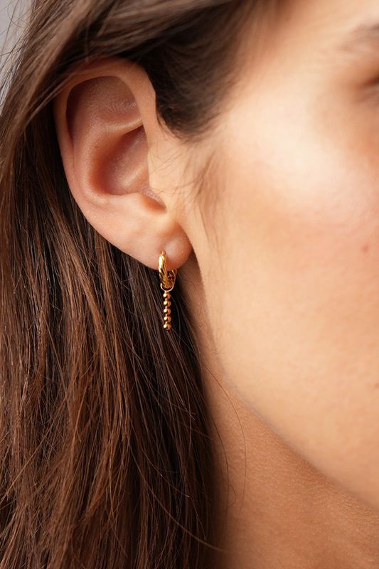 My Jewellery Earring mini hoop dots Gold MJ13619