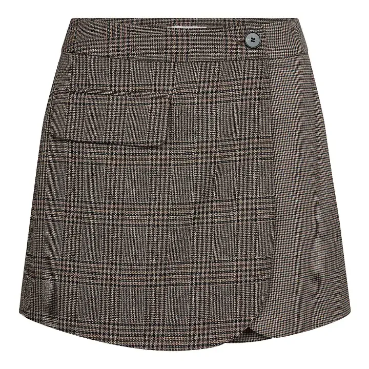 Co'couture VeyaCC Check Wrap Skort BROWN 500141