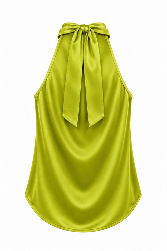 Ambika Satijnen haltertop Lemon green 70687