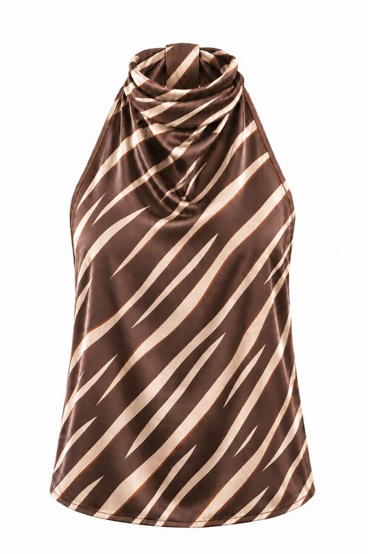 Ambika Halter Zebra Print Brown 70687-A