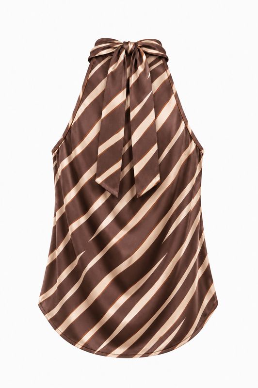 Ambika Halter Zebra Print Brown 70687-A
